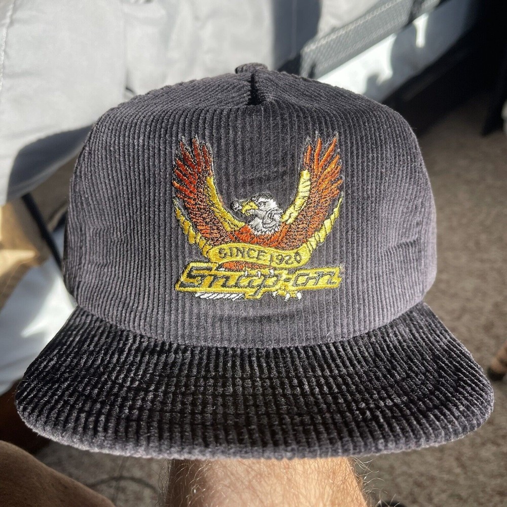 Vtg Snap On Tools New Era Snapback Corduroy Usa Made Rare Hunting Fishing Patch